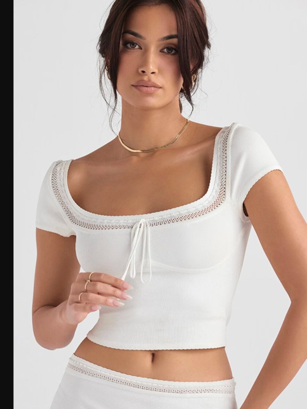 House of CB Nola ivory White dainty knit top Size XL